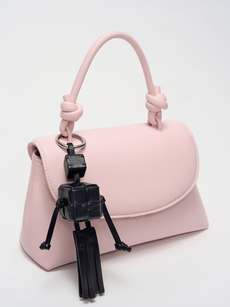 Ivette Woven Robot Bag Charm, Noir, hi-res