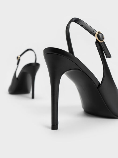 حذاء بكعب ستيليتو وسير خلفي, أسود, hi-res