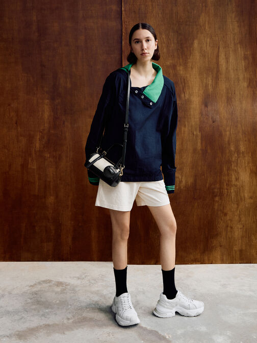 حقيبة بولينج إنولا بقماش ثنائي اللون, أسود, hi-res