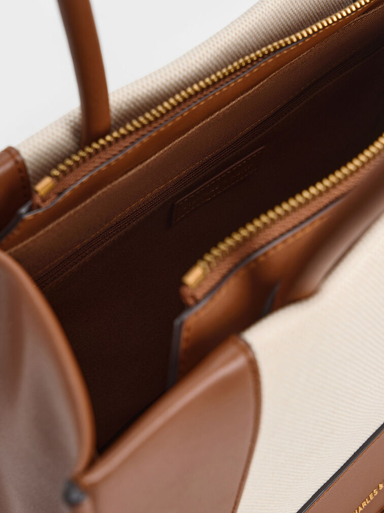 حقيبة توت قماشية من مجموعة دايلا, تان, hi-res