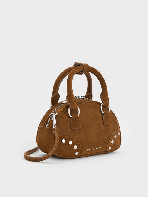 Bobbie Studded Top Handle Bag, Sienna Brown, hi-res