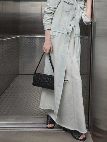 Ivette Woven Heeled Mules, Black, hi-res