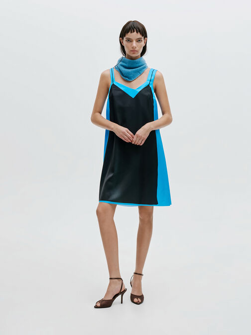 حذاء بكعب عالٍ من الدانتيل والساتان بمقدمة مفتوحة, بني محبّب غامق, hi-res