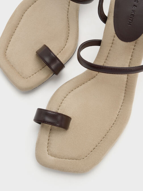 Toe-Ring Stiletto Sandals, Dark Brown, hi-res
