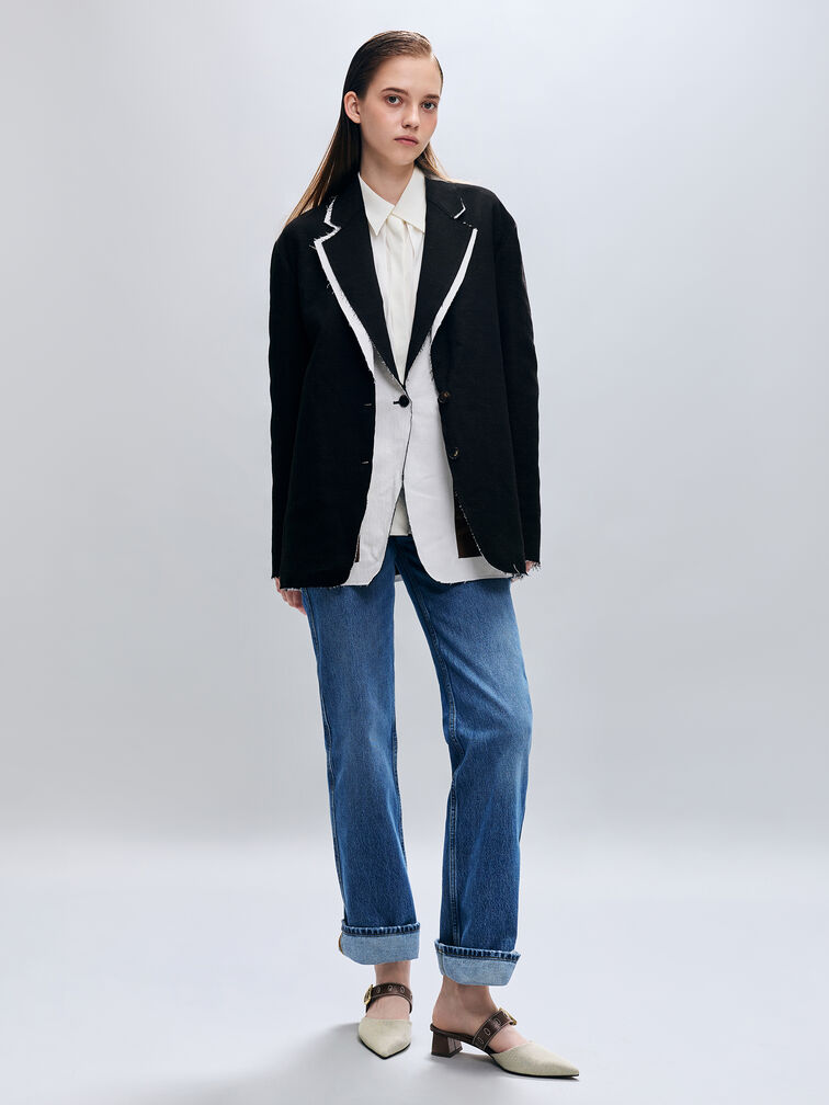 Sepphe Twill Buckle-Strap Heeled Mules, Brown, hi-res