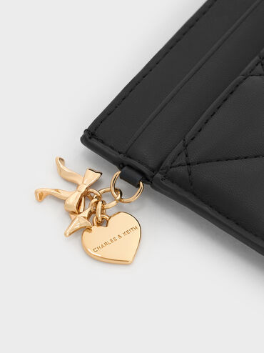 حافظة بطاقات (آرييتي) بتصميم مبطّن أنيق, أسود, hi-res