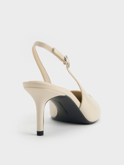 Kaia Patent Slingback Pumps, Chalk, hi-res