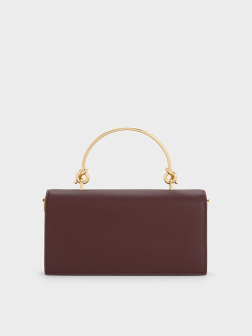 Kristine Sculptural-Handle Long Wallet, Wineberry Red, hi-res