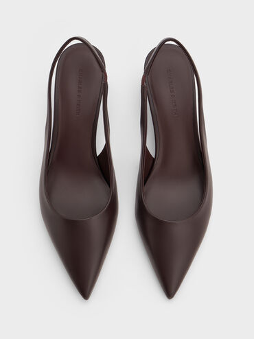 حذاء بكعب ويدج منحوت وحزام خلفي, برغندي, hi-res