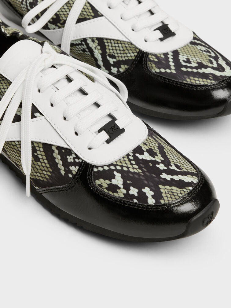Jace Snake-Print Sneakers, Animal Print Green, hi-res