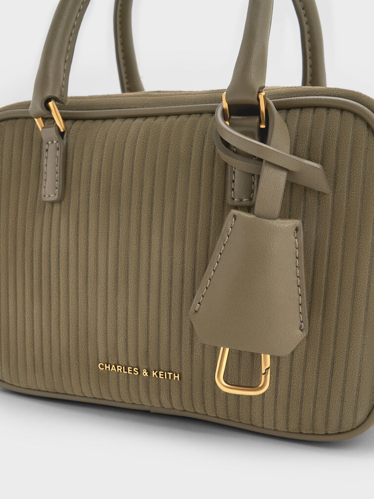 Mini Sianna Corduroy Bowling Bag, Deep Olive, hi-res