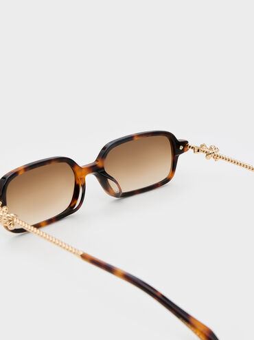 نظارات شمسية مستطيلة من سابل نوت, لون صدفة السلحفاة, hi-res