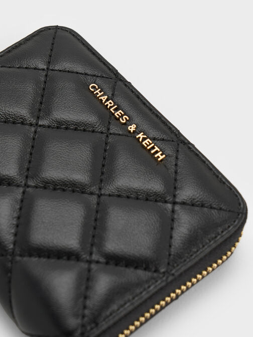 محفظة ألفا بتصميم مبطّن بسحّاب محيط, أسود, hi-res