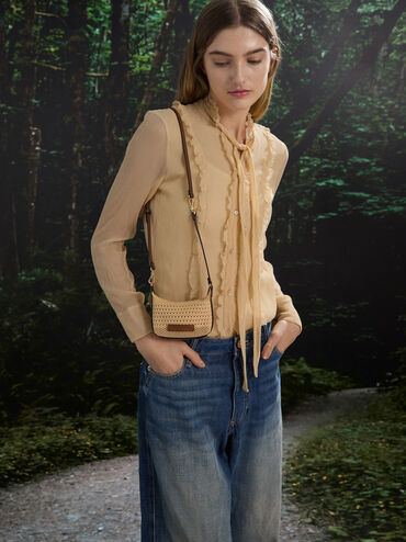 Micro Ida Knitted Bag, Beige, hi-res