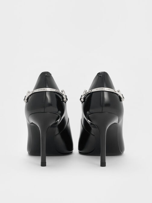 Erinna Metallic-Accent Pointed Pumps, Black Boxed, hi-res