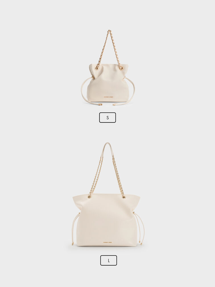 Arya Braided-Chain Crossbody Bag, Cream, hi-res