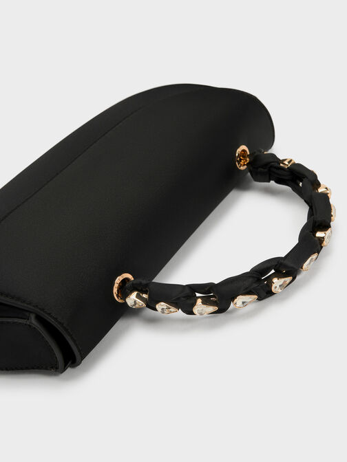 حقيبة إيليان من الساتان, أسود, hi-res