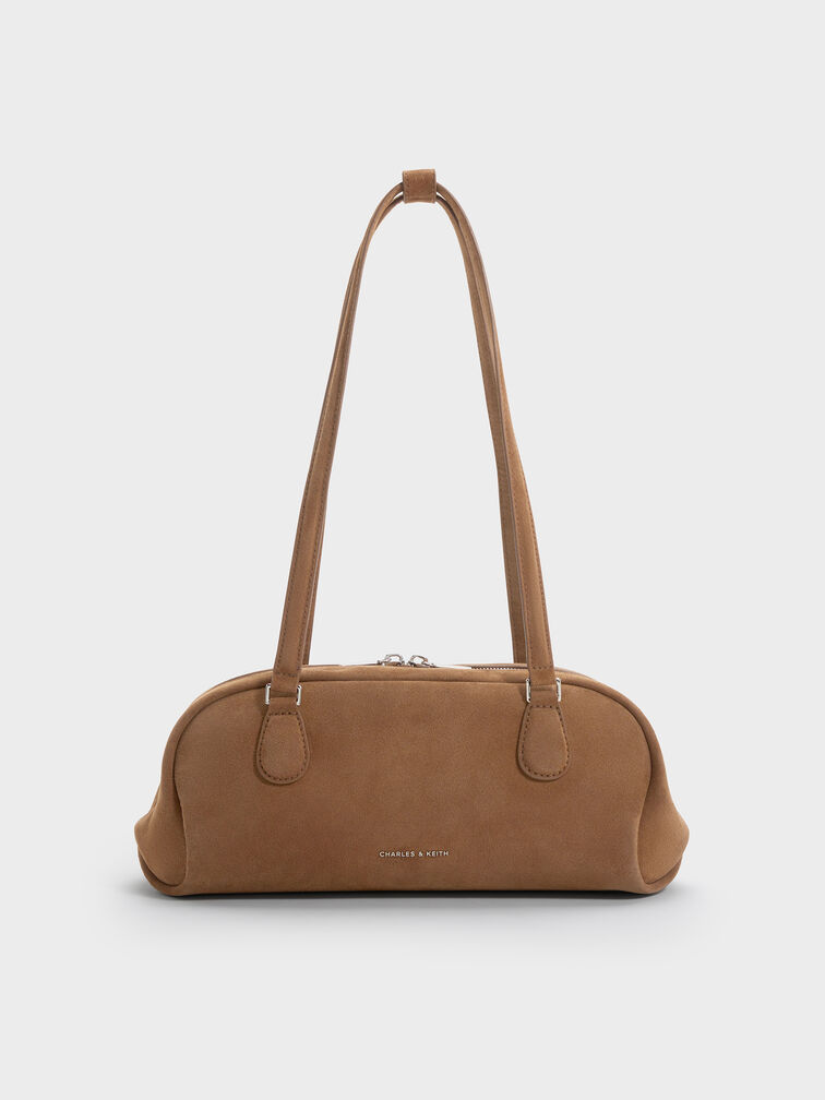 Nelly Elongated Shoulder Bag, Mocha Brown, hi-res