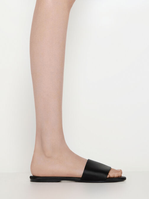 صندل مفتوح سهل الارتداء من الساتان, أسود خشن, hi-res