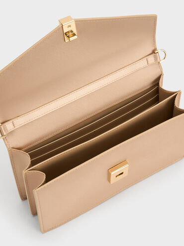Taisia Chain Envelope Bag, Champagne, hi-res