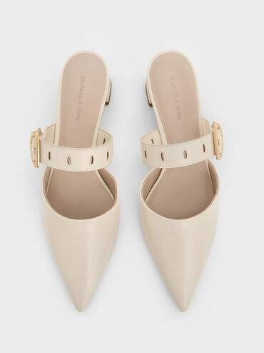 Sepphe Buckle-Strap Heeled Mules, Cream, hi-res