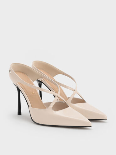 أحذية مولز كايرا من الجلد بأحزمة متقاطعة وكعب ستيليتو رفيع, شوفاني, hi-res