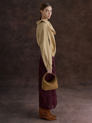 Ivette Woven Shoulder Bag, Sahara Sand, hi-res