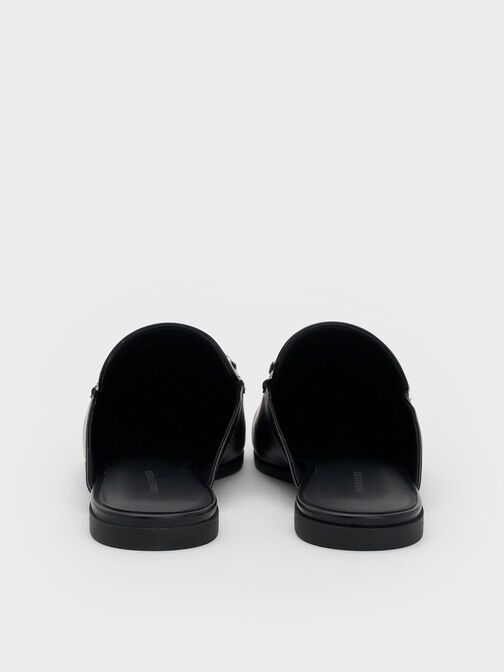 Leslie Metallic-Accent Mules, Black, hi-res