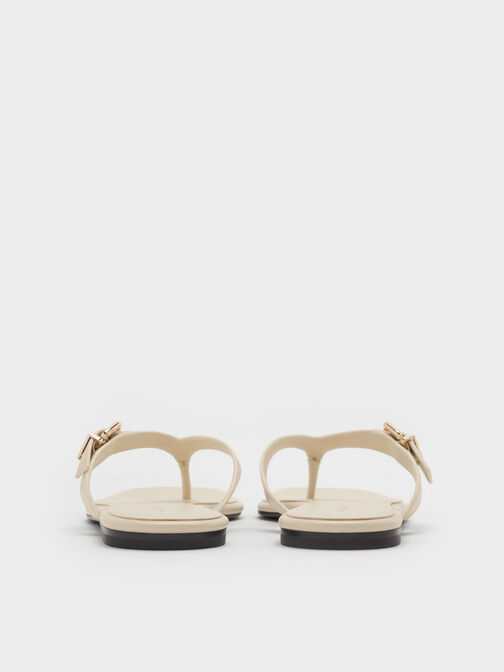 Buckled Thong Sandals, Chalk, hi-res