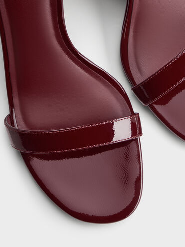 Patent Ankle-Strap Wedges, Burgundy, hi-res