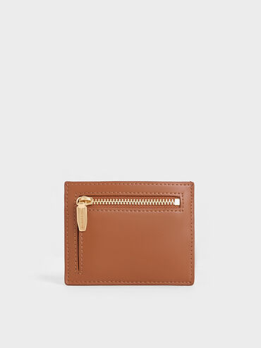 Midori Geometric Card Holder, Tan, hi-res