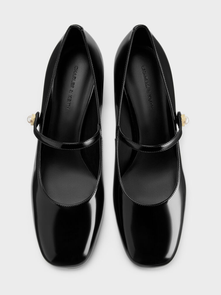 Marie Pearl Mary Jane Pumps, Black Boxed, hi-res