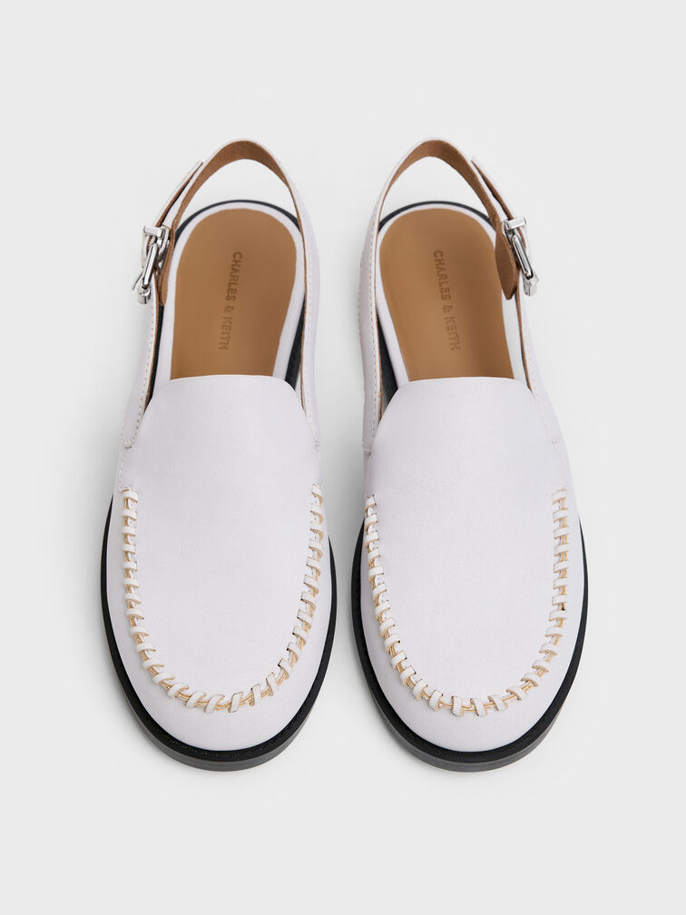 Gale Slingback Loafers, White, hi-res