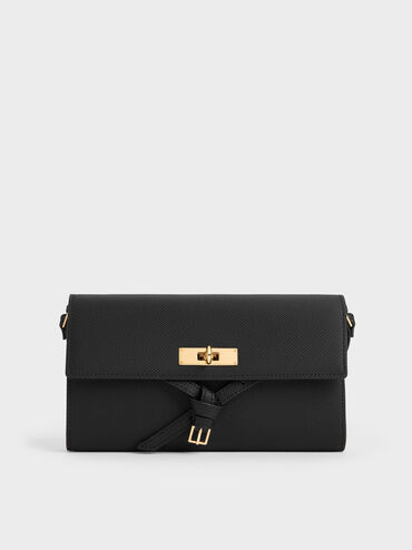 Tricha Knotted-Belt Crossbody Bag, Black, hi-res