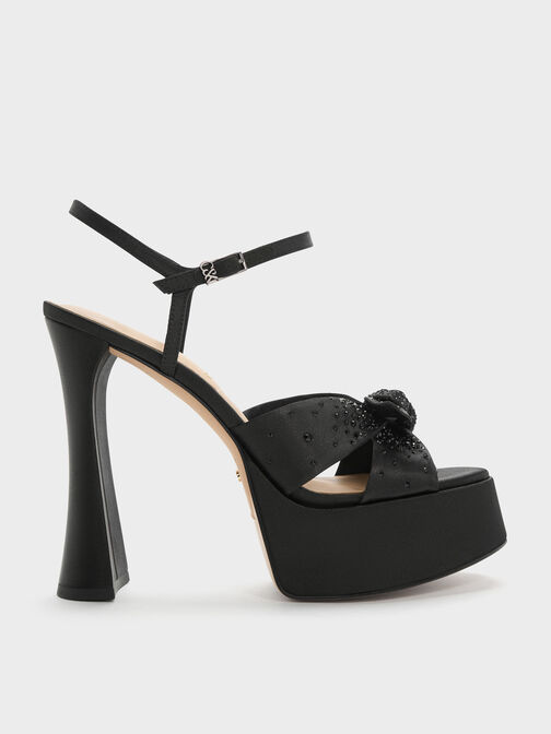صندل (جايس) بقاعدة متصلة (بلاتفورم) مطعمة بالكريستال, أسود خشن, hi-res