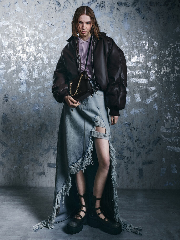 حقيبة كروس بودي بحمالة ضفيرة, أسود, hi-res