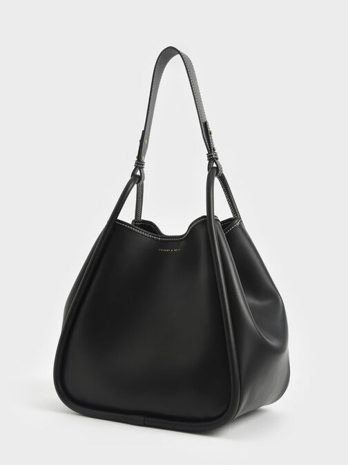 Lyla Tubular Slouchy Tote Bag, Black, hi-res