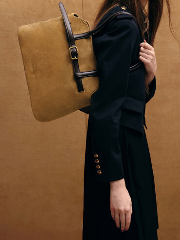 Victoria Belted Trapeze Tote Bag, Sahara Sand, hi-res