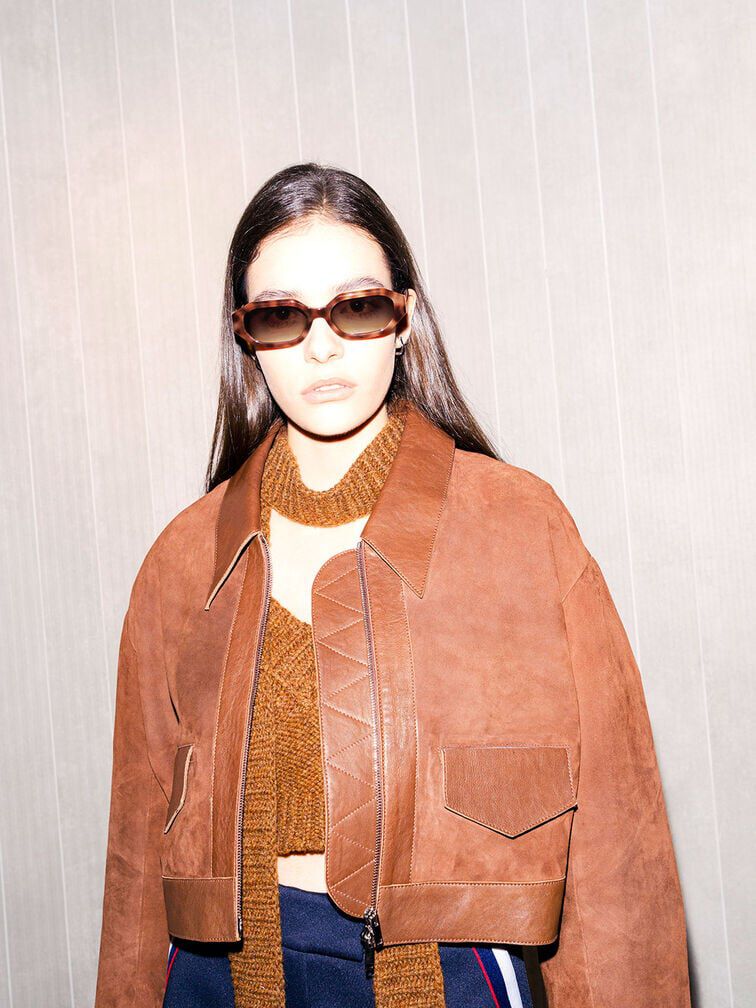 نظارة شمسية جابين بيضاوية أسيتات مُعاد تدويره, لون صدفة السلحفاة, hi-res