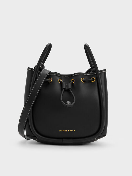 Lyla Tubular Bucket Bag, Black, hi-res