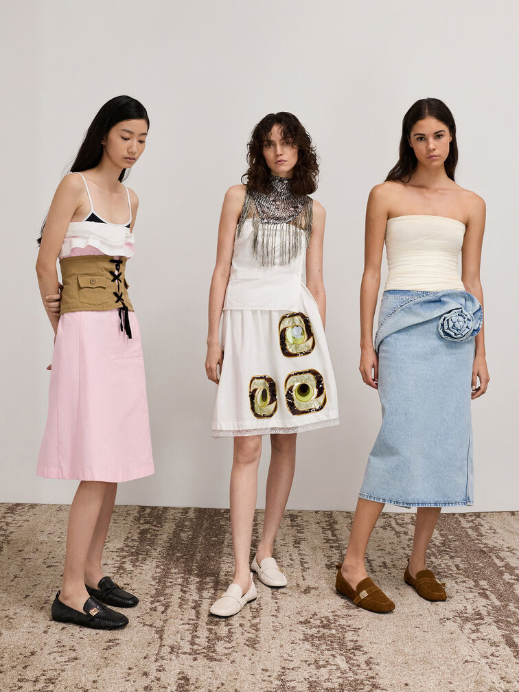 Cody Leather Ruched Loafers, Black, hi-res