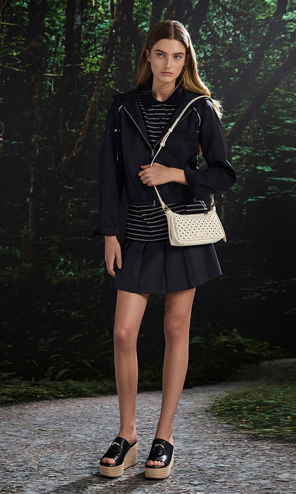Black Lilibet Croc-Effect Elongated Top Handle Bag - CHARLES & KEITH